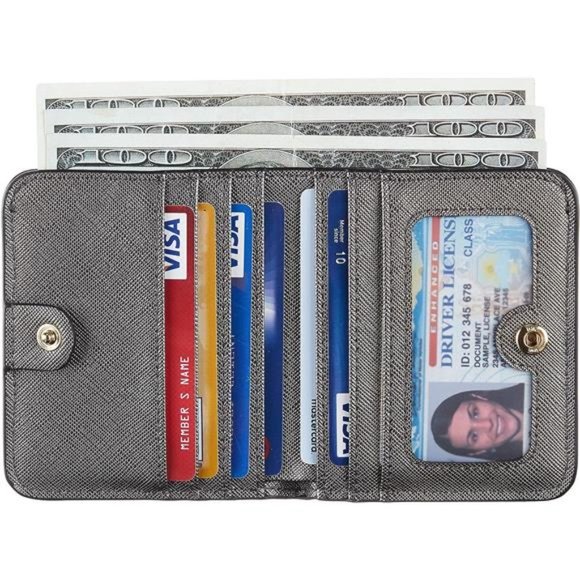 Womens Rfid Blocking Small Compact Bifold Luxury Genuine Leather Pocket Wallet - Picture 2 of 6